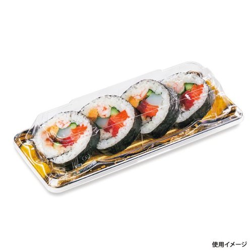 寿司容器 SF港15 みやこ扇本体 シーピー化成 透明な容器に盛り付けられた美しい寿司のセット