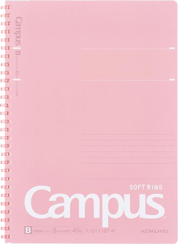 キャンパスソフトリングＢ５　ピンク×５画像