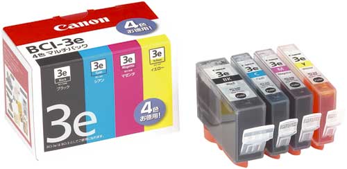 純正インク　ＢＣＩ－３ｅ　４色マルチ　２Ｐ以上画像