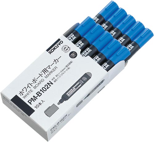 再生樹脂ホワイトボード用マーカー　中字　青１０本画像