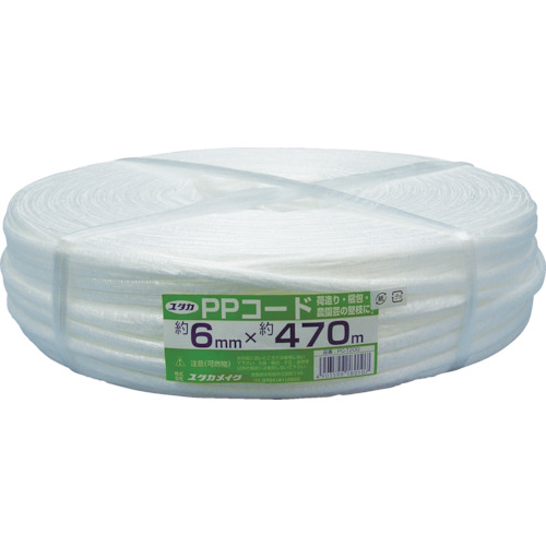 荷造り紐 PPｺｰﾄﾞ大巻 6mm×470m 1巻画像