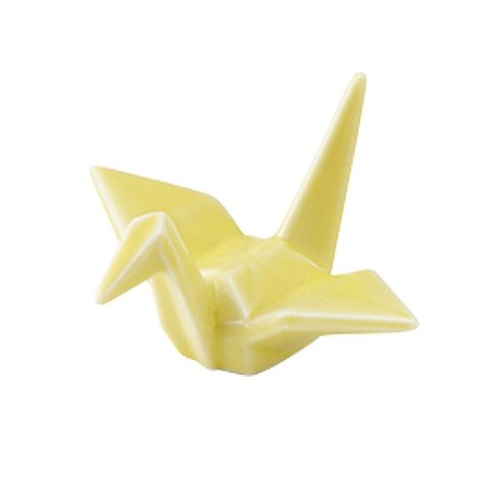 箸置き おしゃれ 折ツル 正月 はしおき 磁器 食器 黄画像