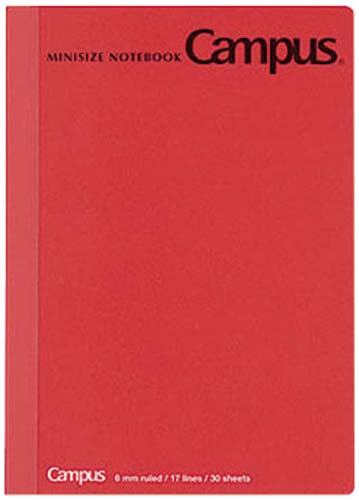 キャンパスノートミニサイズＢ７　Ｂ罫３０枚赤１０冊画像
