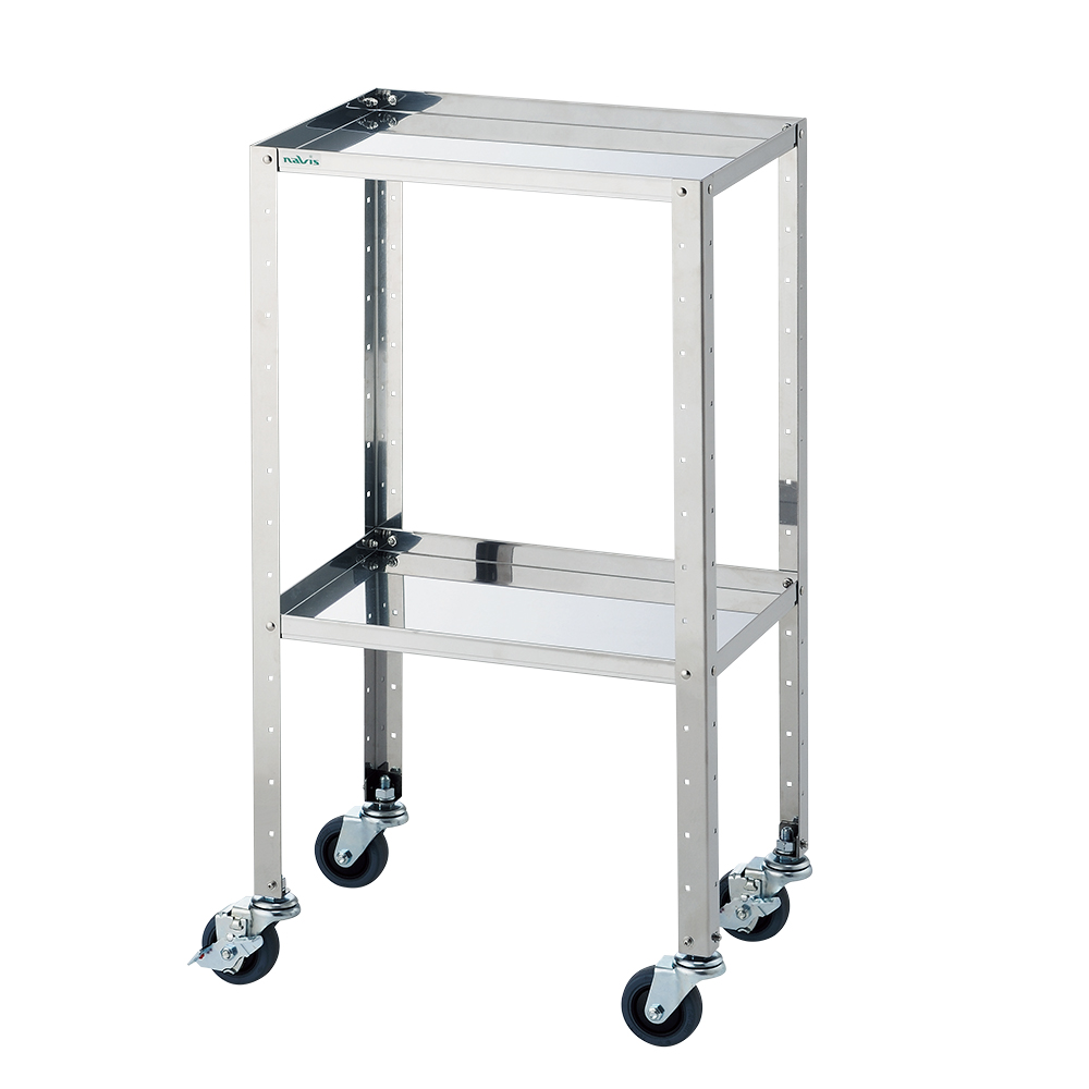 ステンレス静音ワゴン(組立式)　レギュラー2段　464×314×846画像