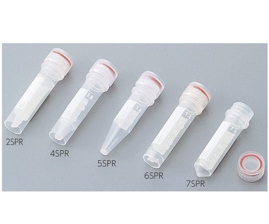 スクリューキャップ付遠沈管 丸底 目盛付き 2mL 1箱（50個×10袋入） 透明なチューブが整然と配置された状態