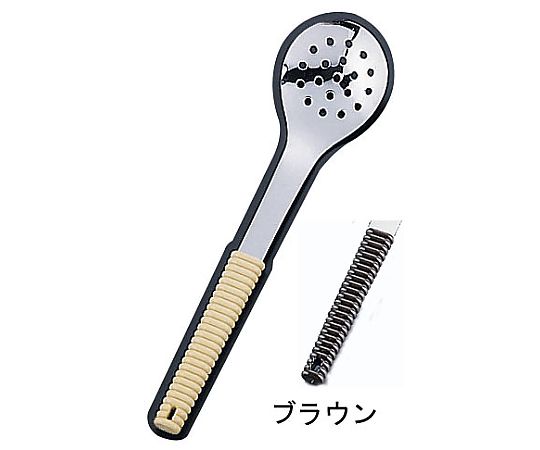 18-8味道楽 盛り付けスプーン 穴明 ブラウン
