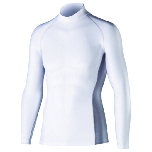 おたふく 冷感 消臭 ﾊﾟﾜｰｽﾄﾚｯﾁ長袖ﾊｲﾈｯｸｼｬﾂ ﾎﾜｲﾄ L 1着画像