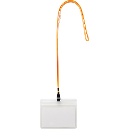 吊下げ名札 防水ﾁｬｯｸ付 大 黄 1ﾊﾟｯｸ(10個)画像