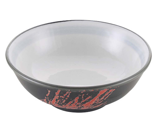 磁器 中華食器 黒釉筆流し 玉渕丼 6.5寸（φ200）画像