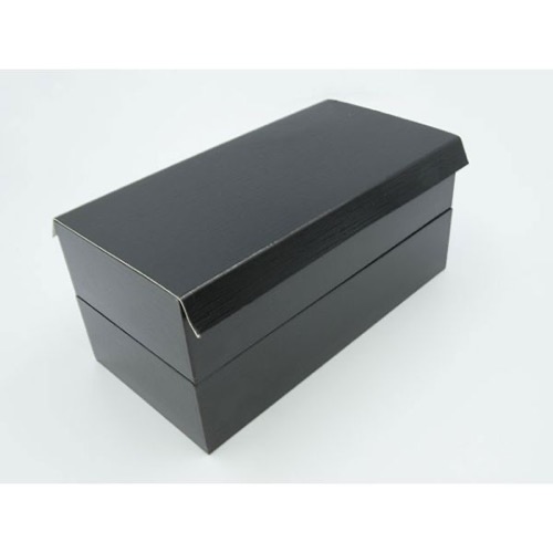 重箱 パックスタイル 黒漆 貼箱 180-100 二段