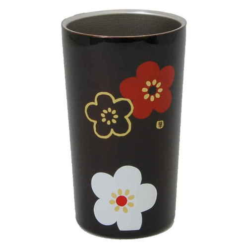 タンブラー 320ml ステンレス 真空二重構造 華文様梅 コップ 日本製 溜画像