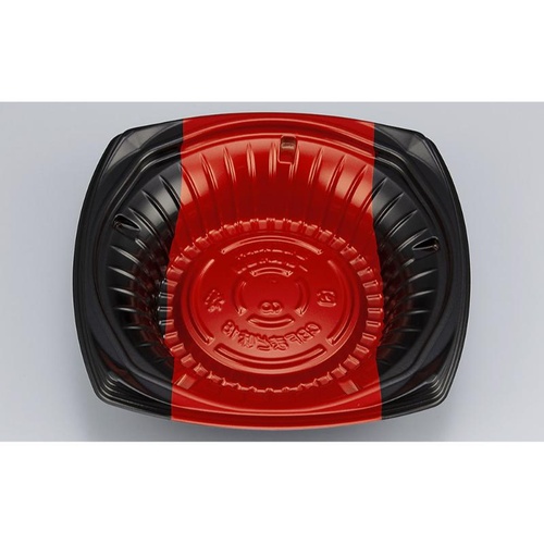 シーピー化成 どんぶり容器 CBFまど味18 ボーダ赤 本体画像