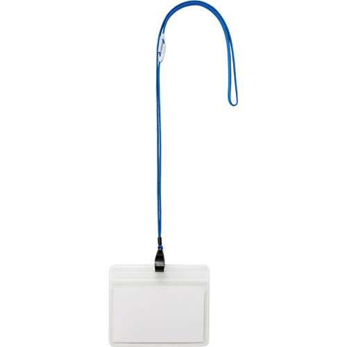 吊下げ名札 防水ﾁｬｯｸ付 大 青 1ﾊﾟｯｸ(10個)画像