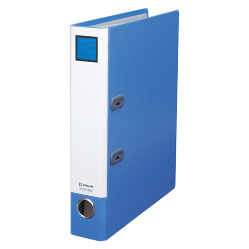 ﾚﾊﾞｰﾘﾝｸﾞﾌｧｲﾙGX Dﾀｲﾌﾟ A4ﾀﾃ 2穴 400枚収容 背幅63mm 青 1冊画像