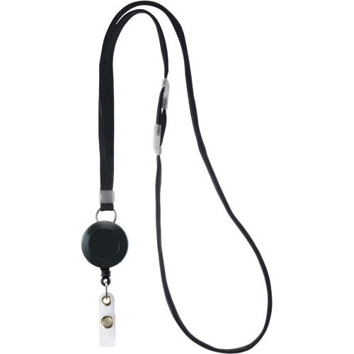 リール式吊下げひも　黒画像