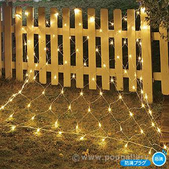 防滴100球LEDネットライト（ゴールド）画像