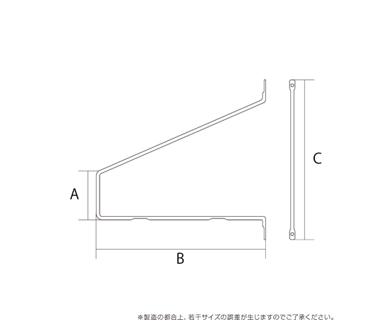 Kabette（カベッテ） シェルフ 真鍮色 （1×4材2枚用） ブラウンの木材と真鍮色の金具で構成されたシンプルな棚の全体像