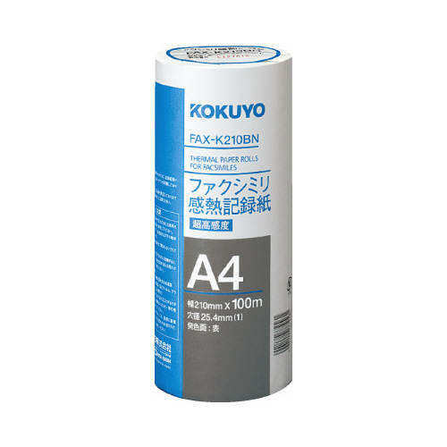 ＦＡＸ感熱Ａ４　１００ｍ芯２５．４ｍｍ超高感度１本画像