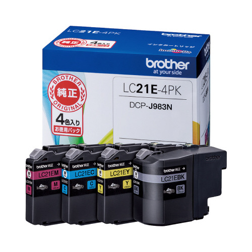 純正インク　ＬＣ２１Ｅ－４ＰＫ　４色画像