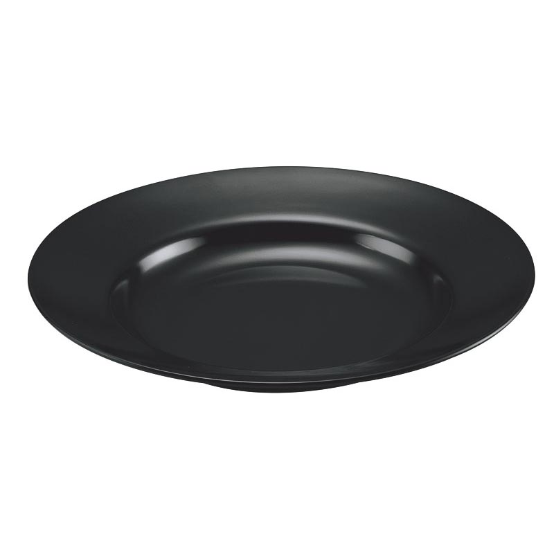 メラミン食器 No.50B ラーメンどんぶり受皿(スープ皿) 9吋 黒 エンテック画像