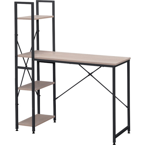 ＩＲＩＳ　５７４２１６　ラック付きデスク　１０００×４２０　ライトナチュラル／ブラック画像