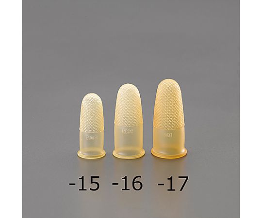 [小] 厚口指サック(10個) 鮮やかな色合いの指サックが並ぶパッケージの側面