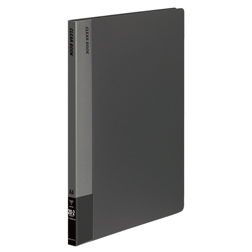 ｸﾘﾔｰﾌﾞｯｸ(固定式) A4ﾀﾃ 20ﾎﾟｹｯﾄ 背幅18mm ﾀﾞｰｸｸﾞﾚｰ 1ｾｯﾄ(20冊)画像