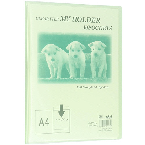 ﾏｲﾎﾙﾀﾞｰ A4ﾀﾃ 30ﾎﾟｹｯﾄ 背幅15mm ﾗｲﾄｸﾞﾘｰﾝ 1ｾｯﾄ(10冊)画像