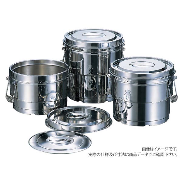 ペール AG18-8 目盛付二重食缶 8Lクリップ付き 赤川器物製作所画像