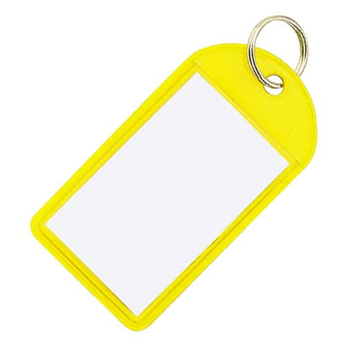 ｿﾌﾄｷｰﾎﾙﾀﾞｰ型名札 ｶｰﾄﾞ寸法45×28mm 黄 1ｾｯﾄ(50個)画像