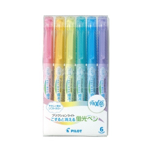 フリクションライト　蛍光ペンソフトカラー６色セット