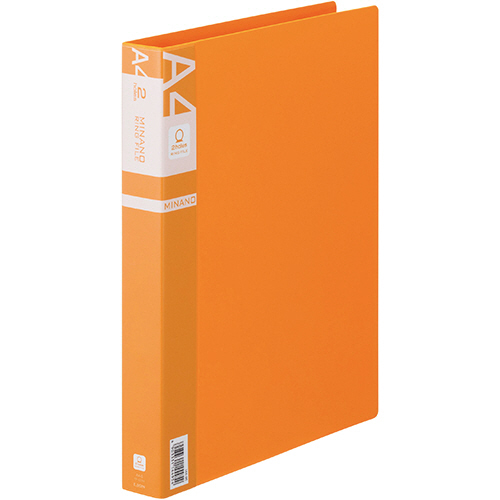 ﾘﾝｸﾞﾌｧｲﾙ MINANO(ﾐﾅﾉ) A4ﾀﾃ 2穴 200枚収容 背幅35mm ｵﾚﾝｼﾞ 1冊画像