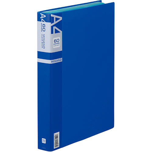 ｸﾘｱｰﾌﾞｯｸ MINANO(ﾐﾅﾉ) A4ﾀﾃ 60ﾎﾟｹｯﾄ 背幅35mm ﾌﾞﾙｰ 1冊画像