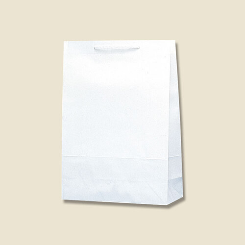 縦長スタンダードサイズ！爽やかな白の手提げ紙袋