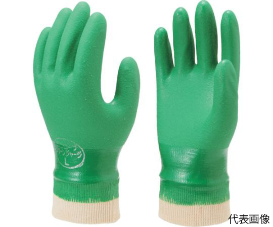 塩化ビニール手袋 No600グリーンジャージ LLサイズ画像