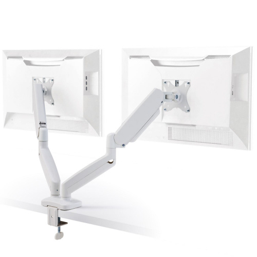 モニターアーム　デュアル　ガス式　ホワイト