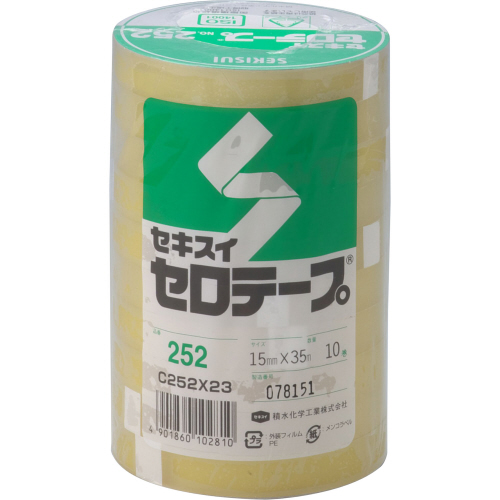 ｾﾛﾃｰﾌﾟ No.252 15mm×35m 1ｾｯﾄ(200巻:10巻×20ﾊﾟｯｸ)画像