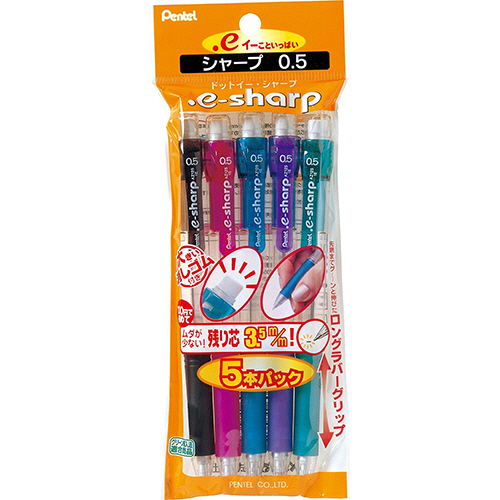 ﾄﾞｯﾄｲｰ ｼｬｰﾌﾟﾍﾟﾝｼﾙ 0.5mm (軸色:5色/各色1本) 1ﾊﾟｯｸ