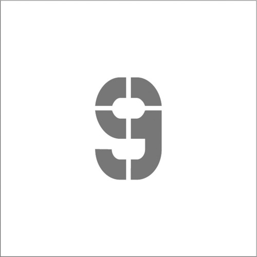 ステンシル　マグネット　9　文字サイズ100×65mm　1枚画像