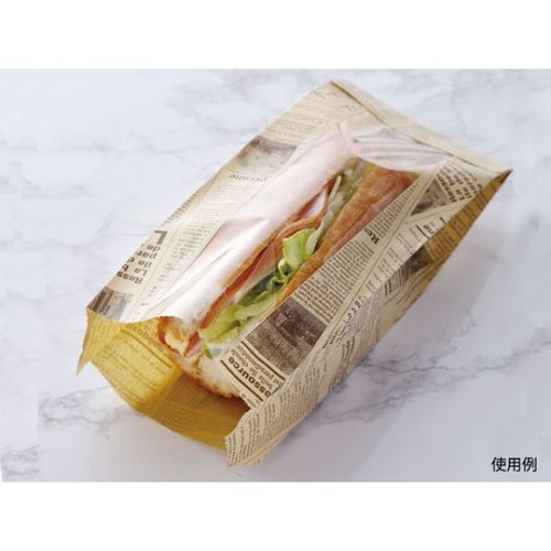 サンドウィッチ袋 No.232 ヒートシール対応ヨーロピアン茶筋フェネット 大阪ポリエチレン販売 [バラ販売]画像