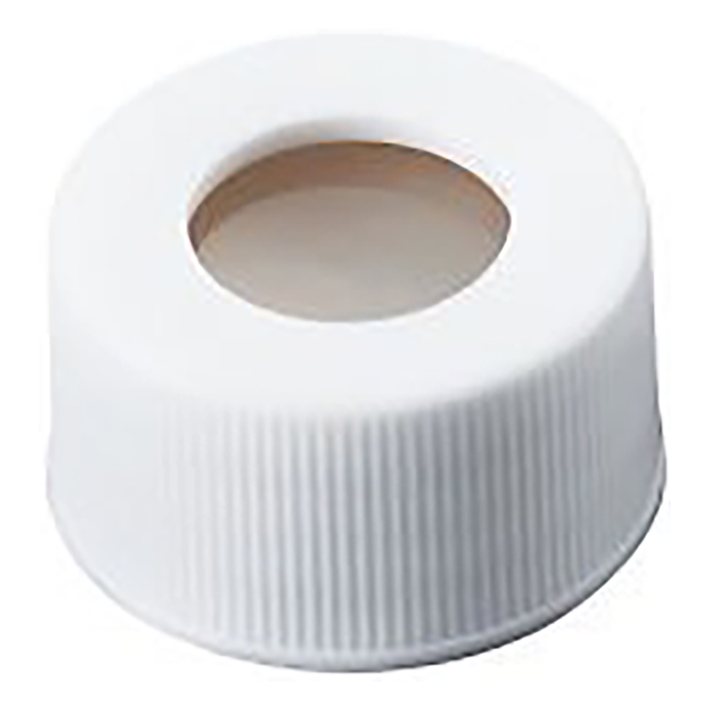 シリンジバイアル用穴あき白キャップ（3mmセプタム付）　100個入画像