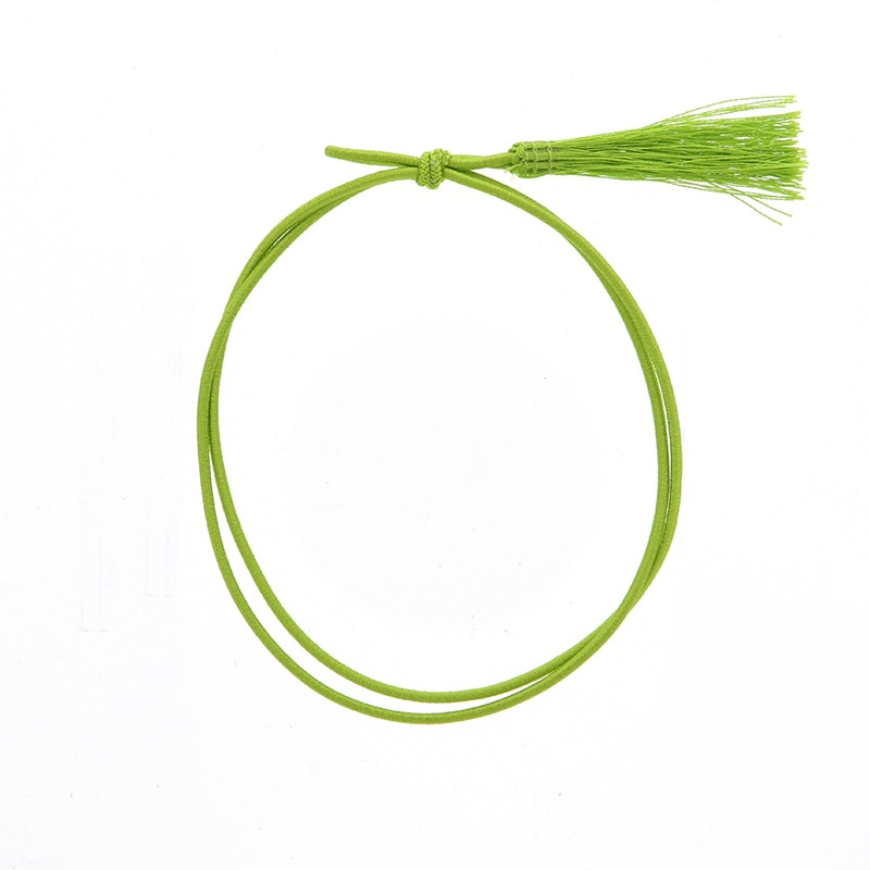 彩ゴム房二重　片花結び５８ｃｍ　折径１１ｃｍ　黄緑画像