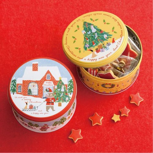 贈答箱 クリスマスベアラーギフト缶-2(6個) ヘッズ 正面から見えるカラフルな缶に詰まったギフトのセット