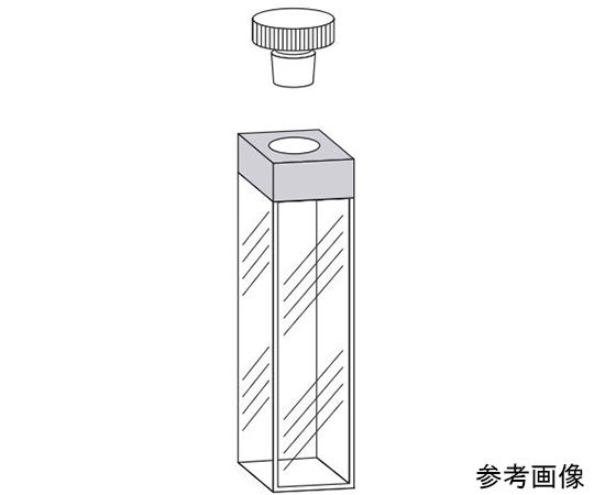 テフロン栓付蛍光セル（全面透明）　3.500mL　合成石英画像