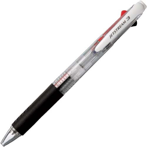 ジェットストリーム3色　0.7mm　透明軸