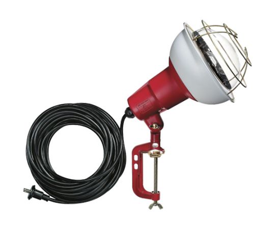 防雨型作業灯　リフレクターランプ500W　100V電線10m　バイス付画像
