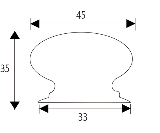木製つまみ 45mm パイン 質感のある木目が際立つつまみが正面から表示されている状態