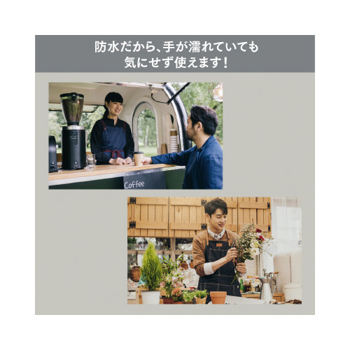 カシオ　防水電卓　WM-320MT-BK-N 電卓の上部に数字が表示されている様子
