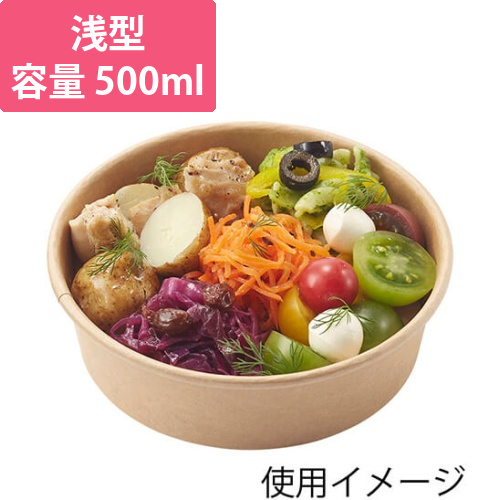 HEIKO 食品容器 未晒フードカップ 浅500ml 無地 25個画像