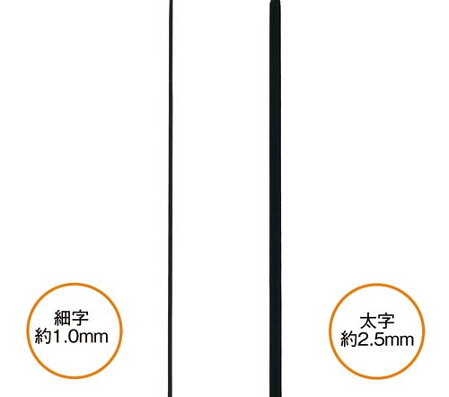 油性マーカー 丸芯ツインマーカー 細・太 青10本 複数のマーカーが並んでパッケージに収められている様子